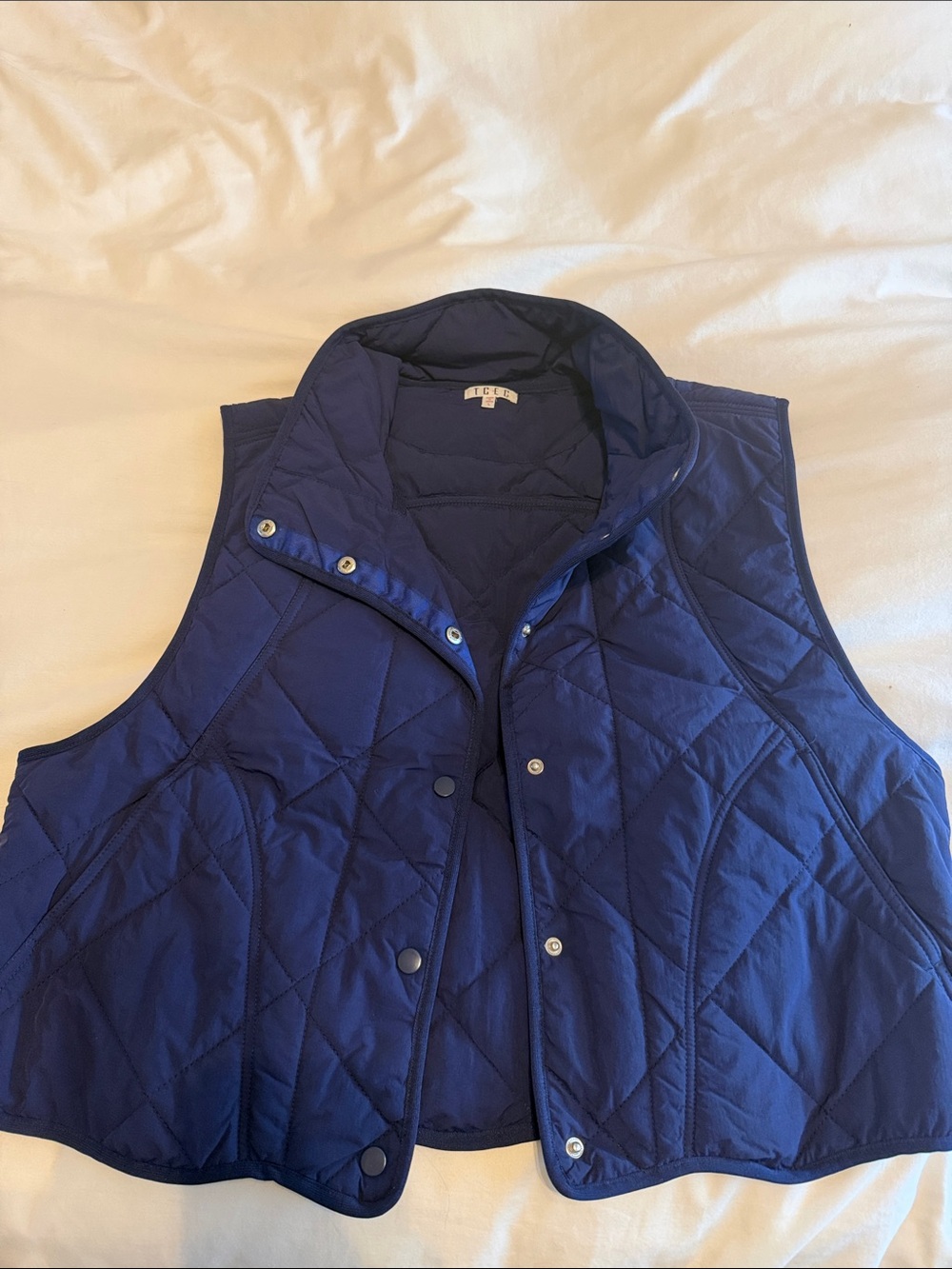 TCEC Quilted Navy Cropped Vest